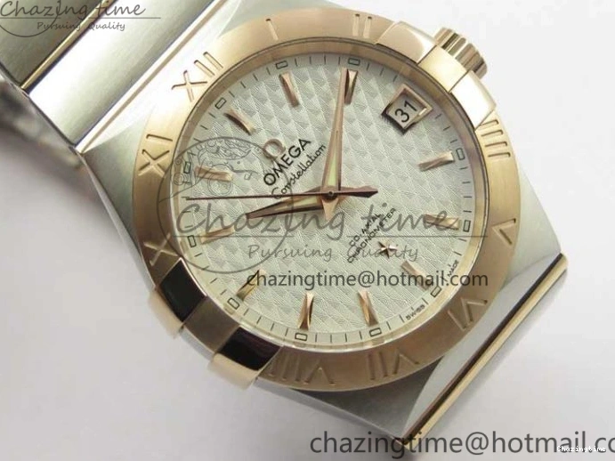 0312 Stylish Constellation 38mm SS RG VSF 1:1 Best Edition WhiteTextured Dial on SS RG Bracelet A8500 Super Clone 7921